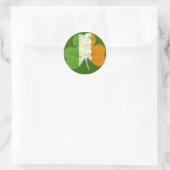 Sticker Rond Shamrock du drapeau irlandais (Sac)
