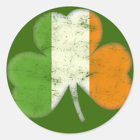 Sticker Rond Shamrock du drapeau irlandais (Devant)
