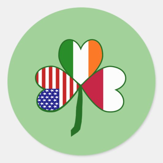 Sticker Rond Shamrock du drapeau polonais (Devant)