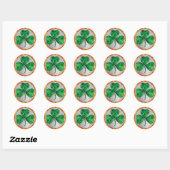 Sticker Rond Shamrock en verre (Feuille)