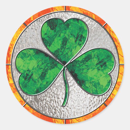Sticker Rond Shamrock en verre (Devant)