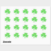 Sticker Rond Shamrock floral de la Saint Patrick (Feuille)