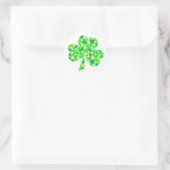 Sticker Rond Shamrock floral de la Saint Patrick (Sac)