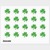 Sticker Rond Shamrock floral de la Saint Patrick (Feuille)