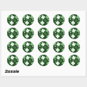 Sticker Rond Shamrock, Four Leaf Clover, St. Patrick's Day (Feuille)