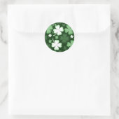 Sticker Rond Shamrock, Four Leaf Clover, St. Patrick's Day (Sac)