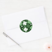 Sticker Rond Shamrock, Four Leaf Clover, St. Patrick's Day (Enveloppe)