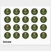 Sticker Rond Shamrock Gold Foil, Saint Patrick's Day (Feuille)