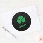 Sticker Rond Shamrock Green Clover Irlande Celtic Irish Nom (Enveloppe)