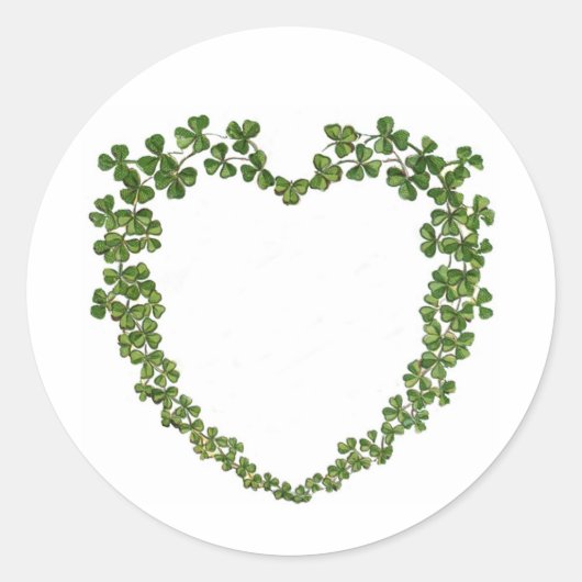 Sticker Rond Shamrock Heart Vintage St. Patrick's Day (Devant)