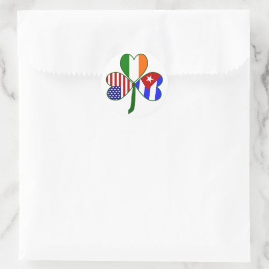 Sticker Rond Shamrock irlandais cubain (Sac)