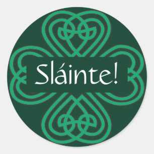 Sticker Rond Shamrock irlandais de Sláinte Green Celtic Lucky C