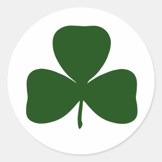 Sticker Rond Shamrock, Irlande Irlandais Clover, Jour de la Sai (Devant)
