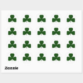 Sticker Rond Shamrock, Irlande Irlandais Clover, Jour de la Sai (Feuille)
