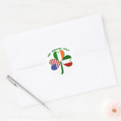 Sticker Rond Shamrock Italie USA Irlande (Enveloppe)