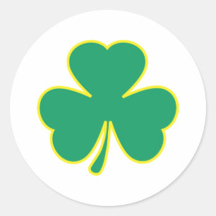 Sticker Rond shamrock jaune vert