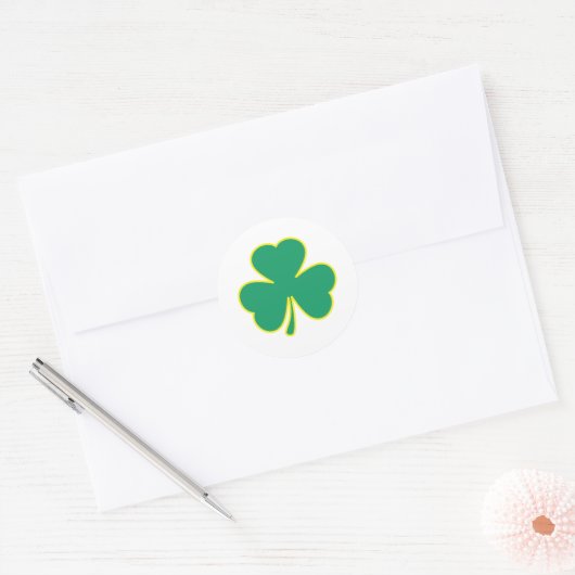 Sticker Rond shamrock jaune vert (Enveloppe)