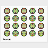 Sticker Rond Shamrock, Leprechauns Saint Patrick's Day (Feuille)