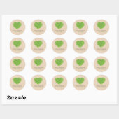 Sticker Rond Shamrock Mariage irlandais Heart (Feuille)