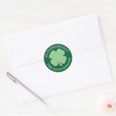 Sticker Rond Shamrock personnalisé St. Patrick's Day Vert (Enveloppe)