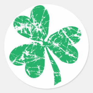 Sticker Rond Shamrock vert de la Saint-Patrick