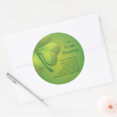 Sticker Rond Shamrock vert d'Irlande Blessings (Enveloppe)
