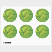 Sticker Rond Shamrock vert d'Irlande Blessings (Feuille)