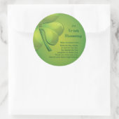Sticker Rond Shamrock vert d'Irlande Blessings (Sac)