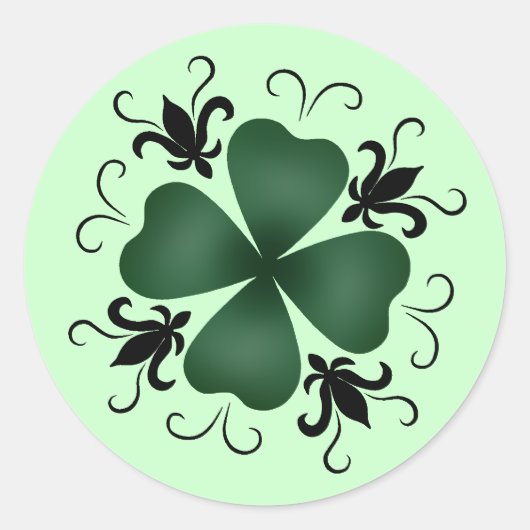 Sticker Rond Shamrock victorien élégant (Devant)