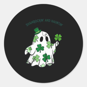 Sticker Rond Shamrockin et fantôme hauntin jour de la Saint-Pat