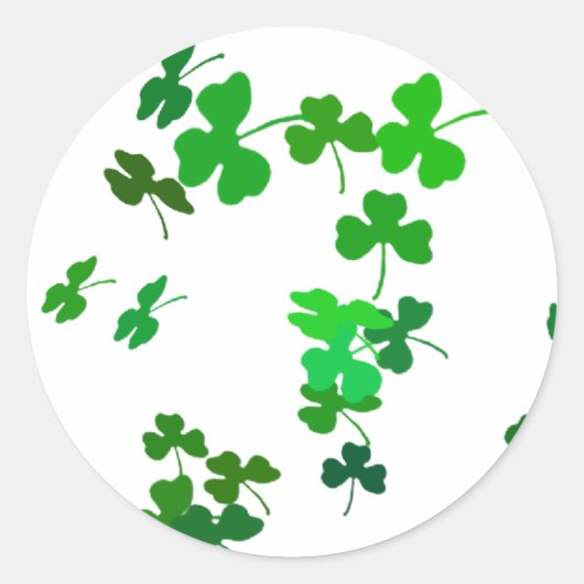 Sticker Rond Shamrocks chanceux (Devant)