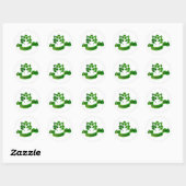 Sticker Rond Shamrocks de la Saint Patrick (Feuille)