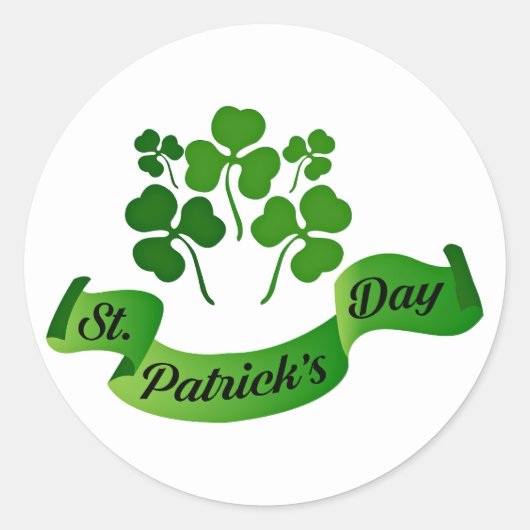 Sticker Rond Shamrocks de la Saint Patrick (Devant)