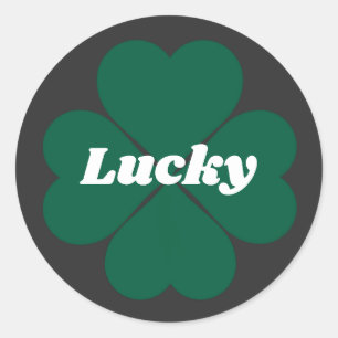 Sticker Rond Shamrocks de St. Patty   caboton vert