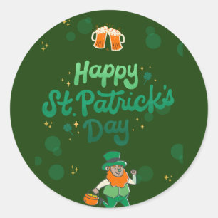 Sticker Rond "Shamrocks & Shenanigans : La Saint Patrick