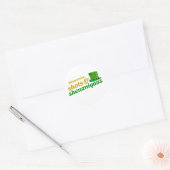 Sticker Rond Shamrocks, tirs et shenanigans (Enveloppe)