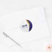 Sticker Rond Shana Tova Rosh Hashanah en bleu classique et or (Enveloppe)