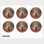 Sticker Rond Shar Pei dans l'automne Feuilles automne Inspire (Feuille)