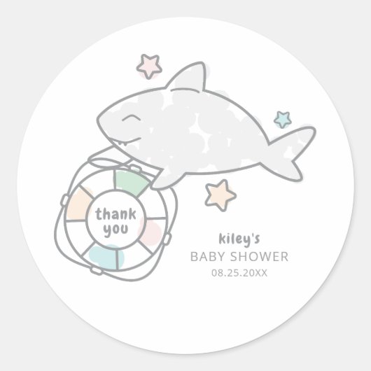 Sticker Rond Shark Ahoy (Devant)