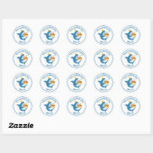 Sticker Rond Shark avec gâteau d'anniversaire (Feuille)