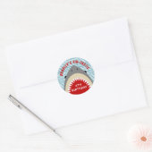 Sticker Rond Shark Bite N'importe quel âge fête d'anniversaire (Enveloppe)