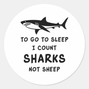 Sticker Rond Shark Fin Fish Sea Ocean