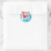 Sticker Rond Shark Fintastic deuxième anniversaire (Sac)