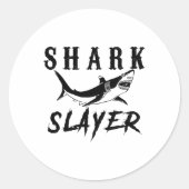Sticker Rond Shark Slayer Shark Fishing And Salt Water Anglers (Devant)