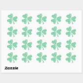 Sticker Rond Sharmocks pour la Saint Patrick's Day (Feuille)