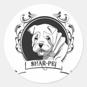 STICKER ROND SHARPEI (2)
