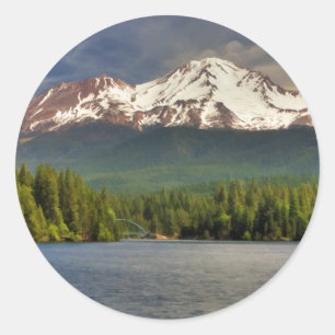 STICKER ROND SHASTA DE LA TA DE LAC SISKIYOU