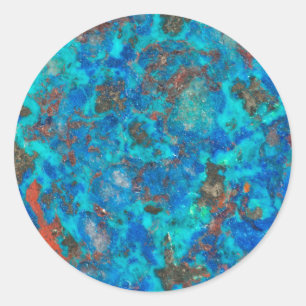 Sticker Rond Shattuckite à motif bleu