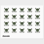 Sticker Rond Shaw Tartan Skull (Feuille)