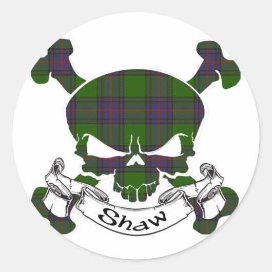 Sticker Rond Shaw Tartan Skull (Devant)